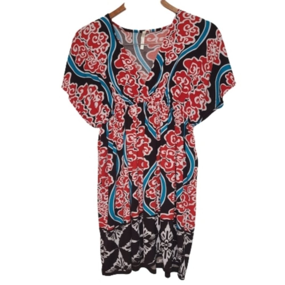 India Boutique, 1x, Butterfly Wing, Empire Waist Tunic Blouse